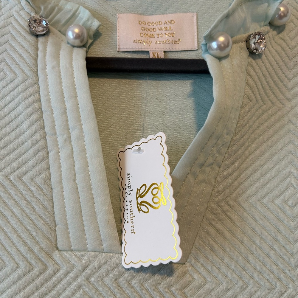 Simply Southern Mint Green Textured Midi Dress - Picture 4 of 5